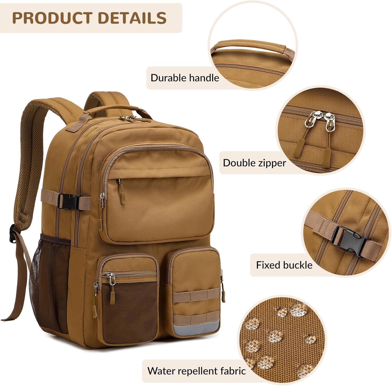 Water Resistant Backpack with Multifunctional